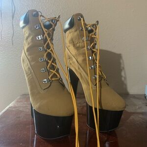 Ellie Tan Platform Shoes with Durable Soles